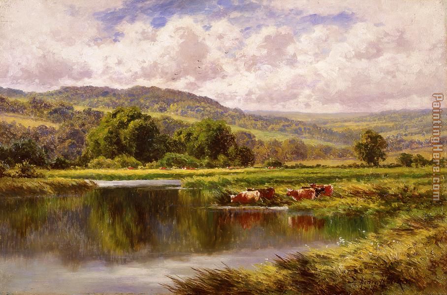 The River Mole, Dorking Surrey painting - Henry H. Parker The River Mole, Dorking Surrey art painting